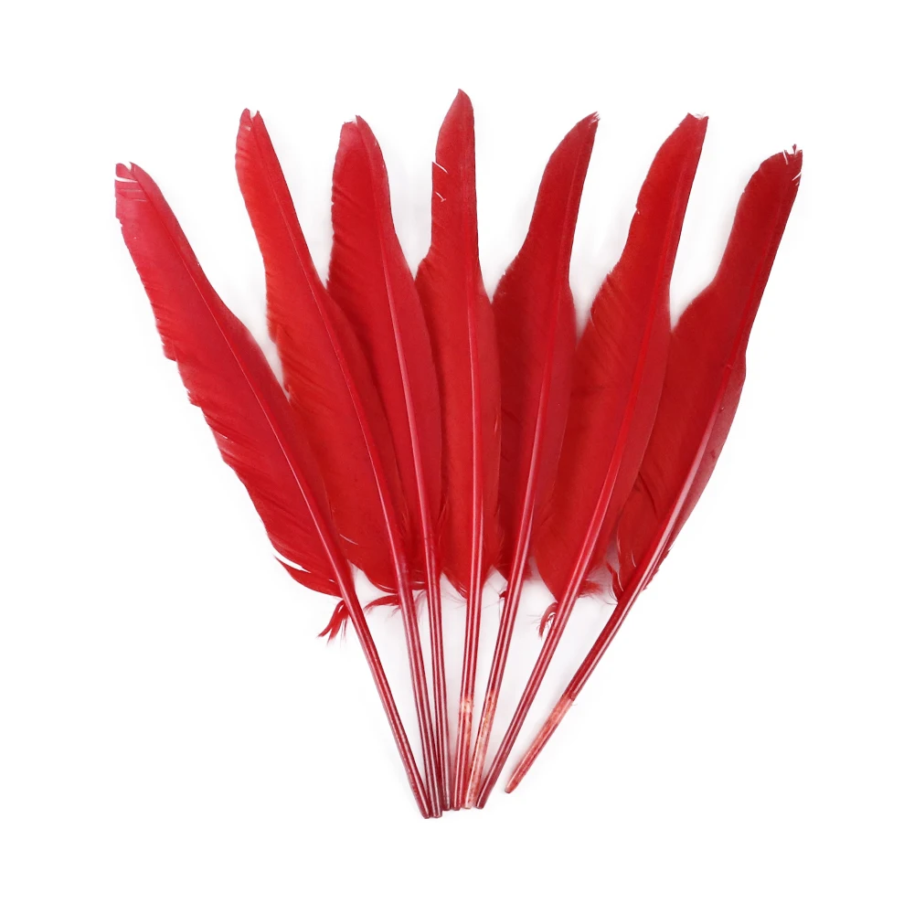 50 Stück 25-35cm Rote Grüne Gänsefedern Große Flügelfedern für DIY-Bastelarbeiten Hochzeit Karneval Party Heimdekoration Zubehör