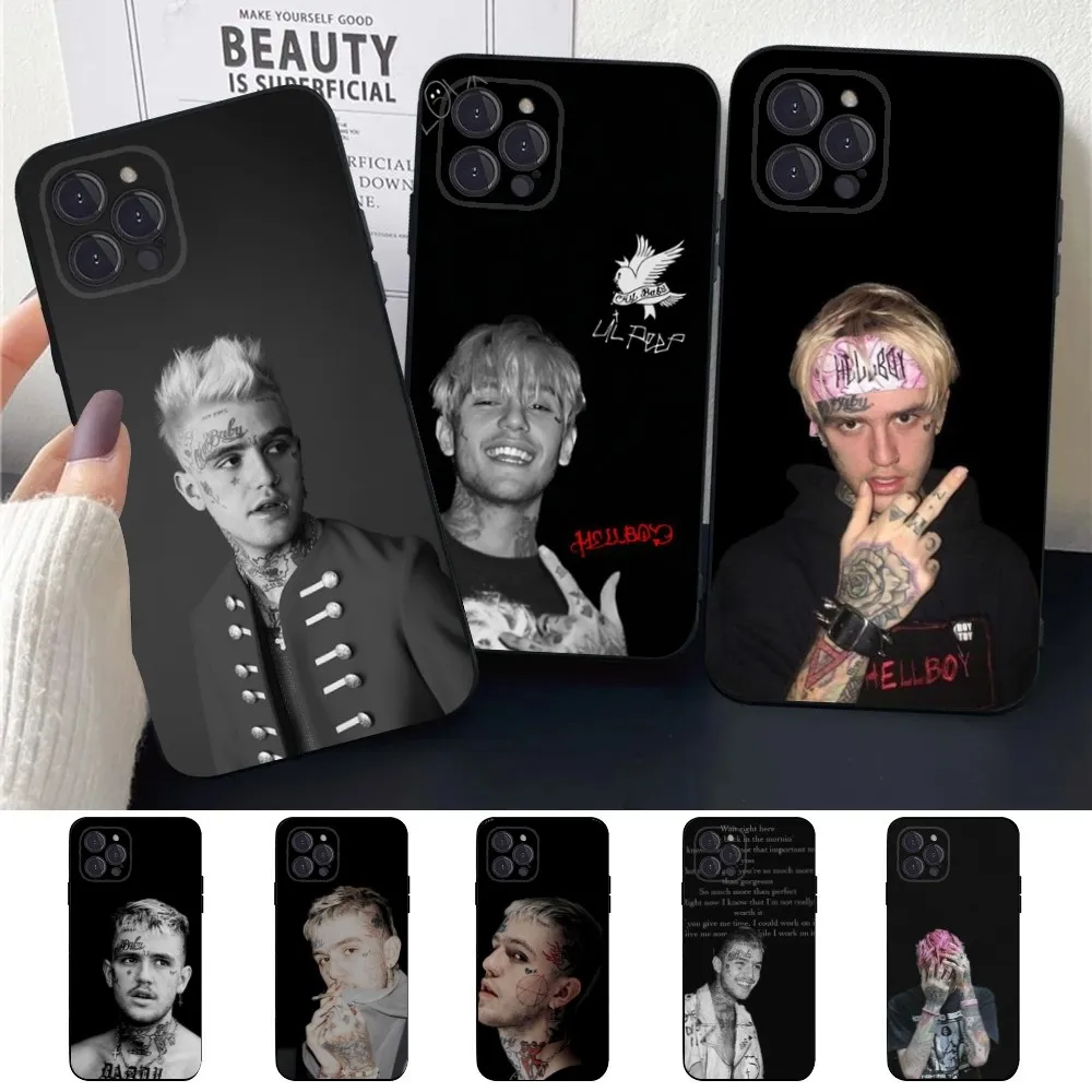 Hip Hop Rapper Lil P-Peep  Phone Case For Apple iPhone 15,14,13,12,11,XS,XR,X,8,7,Pro,Max,Plus,mini Silicone Black Cover