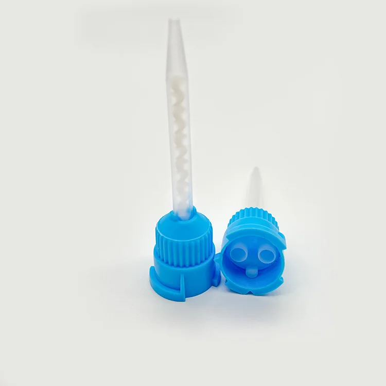 50 Pieces Dental Mixing Head Light Body Silicone Rubber Temporary Crown and Bridge Material Mixing Head Mixing Tube 1:1 Short