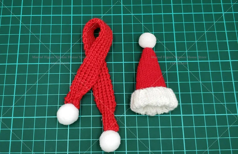 1/12 مقياس مشهد احتفالي أنثى/ذكر ملحق السنة الجديدة عيد الميلاد قبعة حمراء وشاح ل فيجما shf 6 بوصة 7 بوصة الجندي عمل الشكل #5