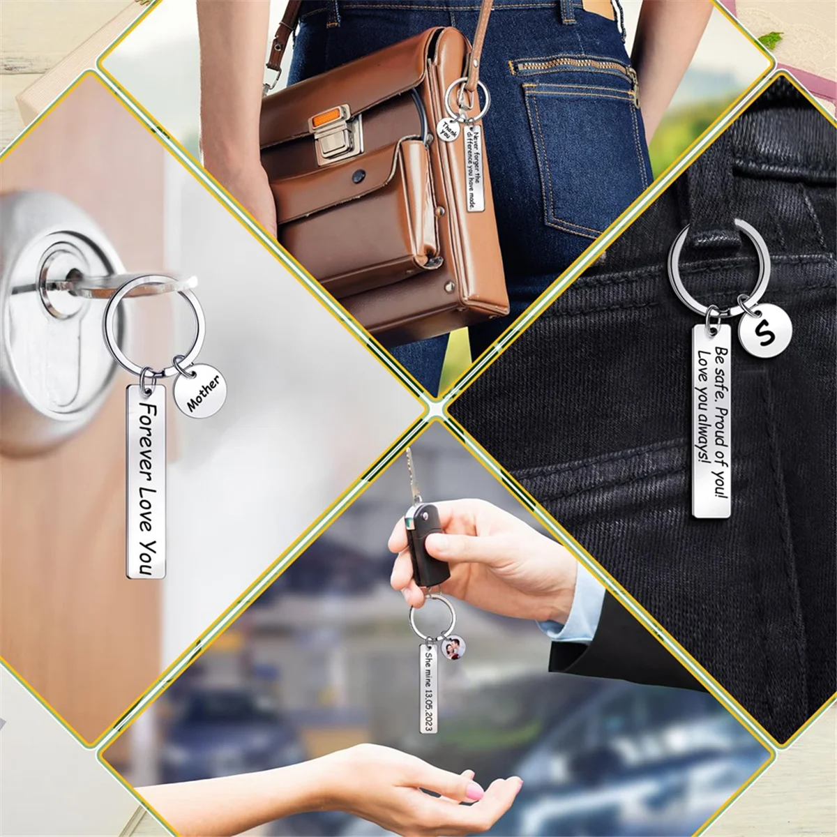 

New-Design 30 Pcs Engravable Metal Keychain Blanks Metal Stamping Blanks