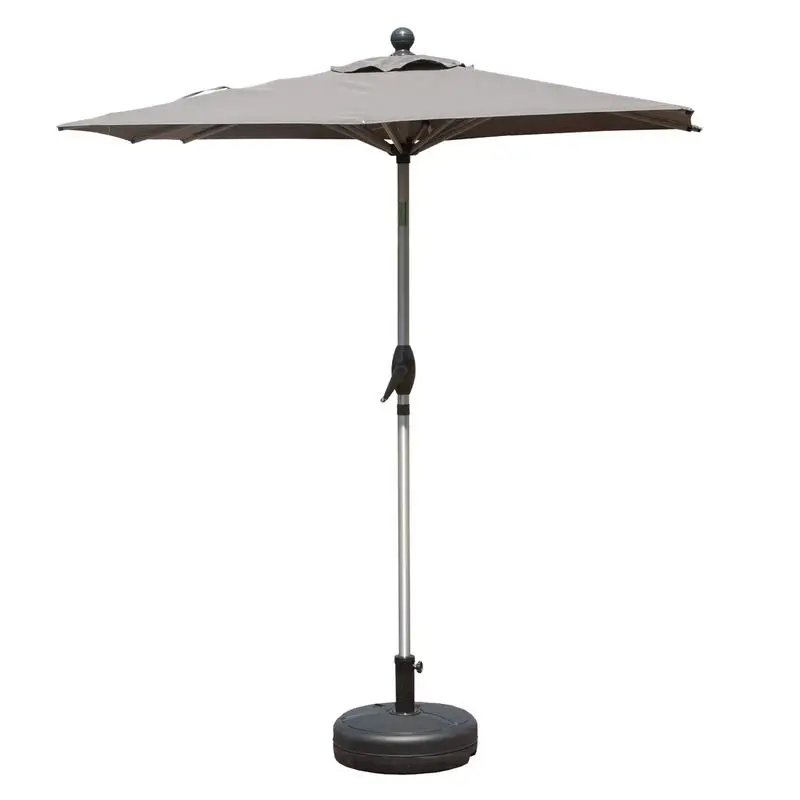 Sombrilla rectangular para patio con manivela elevadora e inclinación, color gris, base vendida por separado