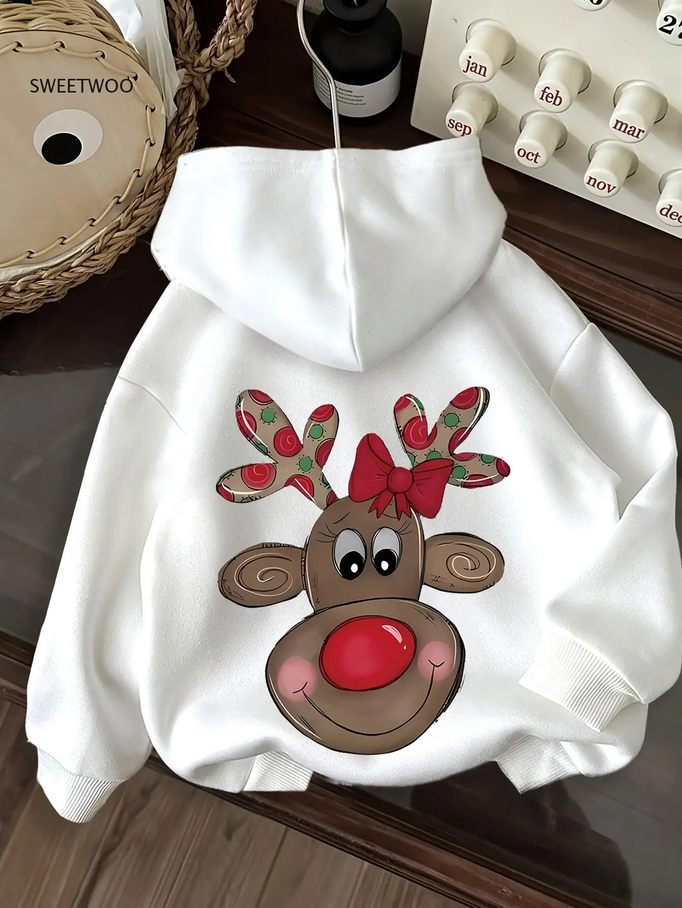 

Women's White Hoodie,with Drawstring Hood, Machine Washable,durable All-Season Casual for Everyday,christmas Outfits