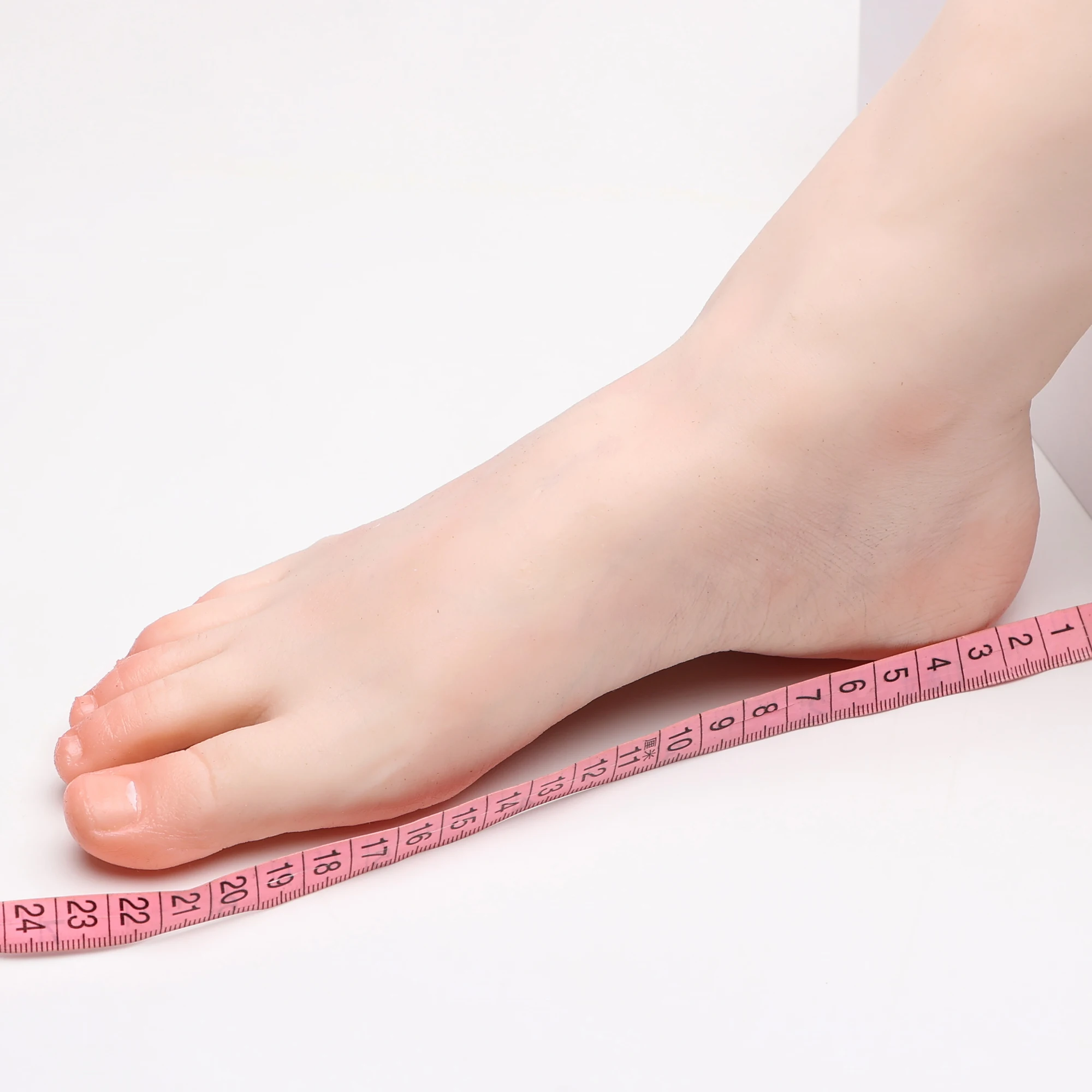 

Size 37.5 ZISHINE Female Silicone Foot Model ANRAN Fake Nail Practice Mannequin Lifelike Feet Fetish For Shoes Jewelry Display