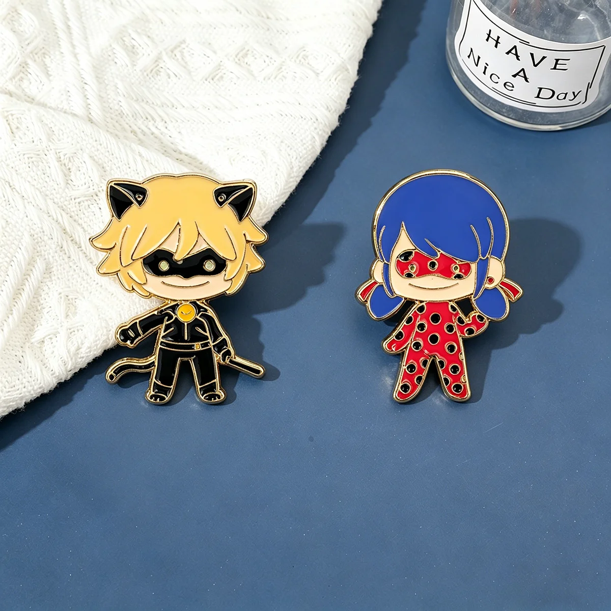 2Pcs/Set Anime Cartoon Character Enamel Brooch Cute Funny Metal Badge Backpack Lapel Pin Cosplay Jewelry Accessories Fan Gift image 4