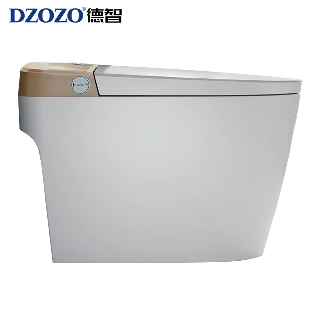 Wholesale Cheap Automatic Clean Electronic Warm Air Drying Closestool Elongated Gold Ceramic Luxury Smart Toilet