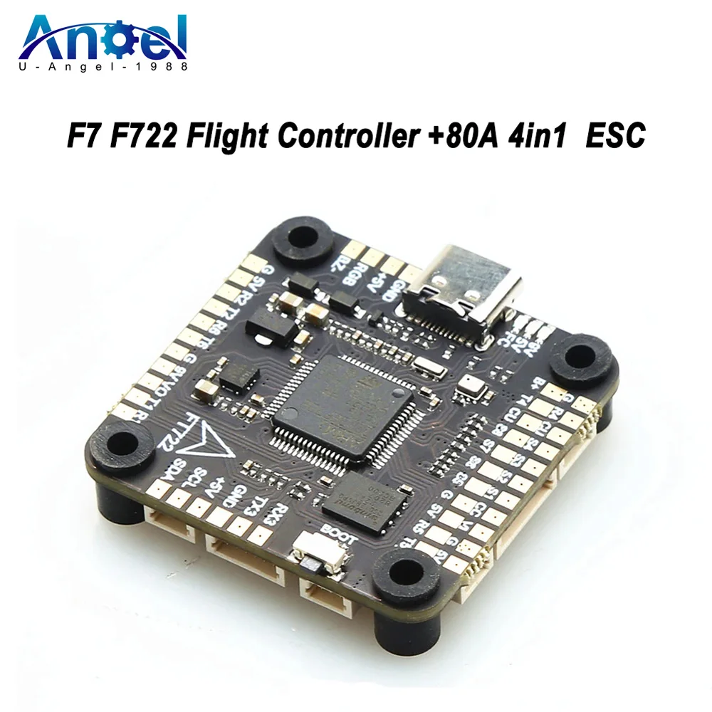 

AneegFPV F7 F722 Flight Controller 80A 4in1 BLheli_S ESC Stacks 30.5*30.5mm For 10 inch 13 inch 15 inch Frame RC FPV Racer Drone