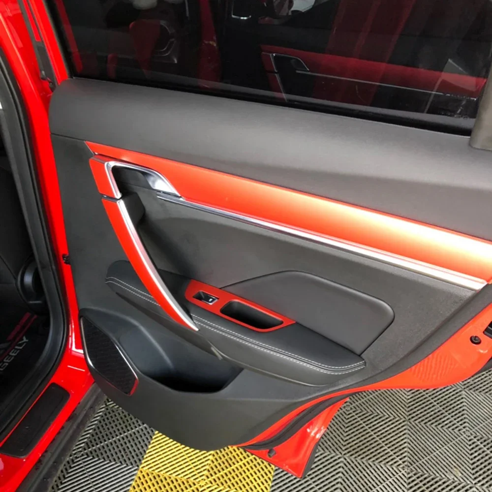 Car-Styling 5D Carbon Fiber Car Interior Center Console Color Change Molding Sticker Decals For Geely Coolray 2019-2021