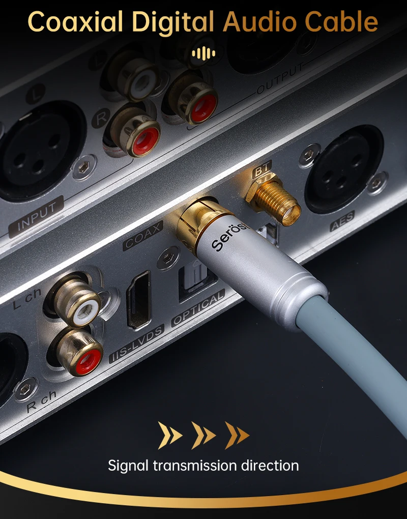 Serost HiFi Sauerstofffreies Kupfer 75 Ohm Digitales Koaxiales Audiokabel 99,9999% OFC für DAC DSP Decoder SPDIF-Schnittstelle – Detail 2