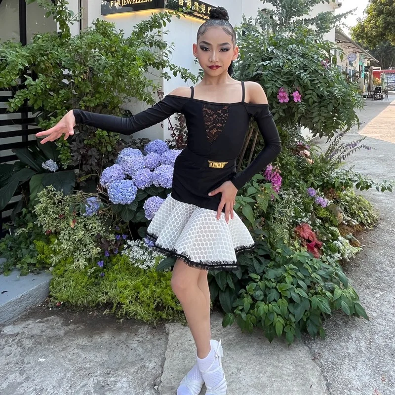 Costume de danse latine personnalisé, robe d'entraînement pour filles, robe de spectacle de compétition professionnelle, vestito latino americano donna