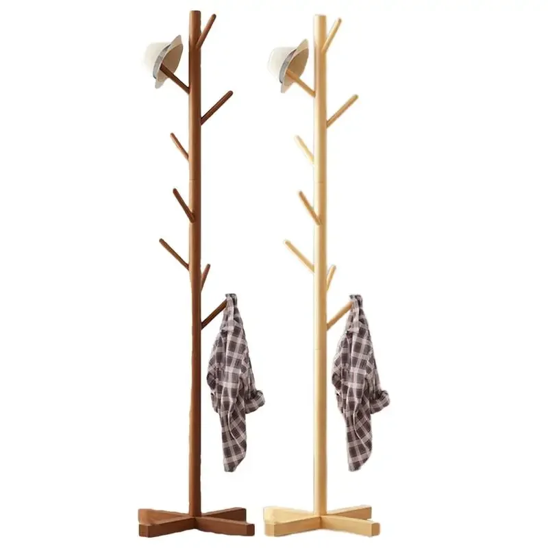 Floor Standing Clothes Rack Tree Branch Shape Multi Hook Convenient Coat Jackets Rack For Home Living Room Clothing Storage