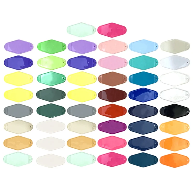 

AOA-Durable DIY Blank Plastics Hotel Motel Key Chains Pendant Keychain Keyring