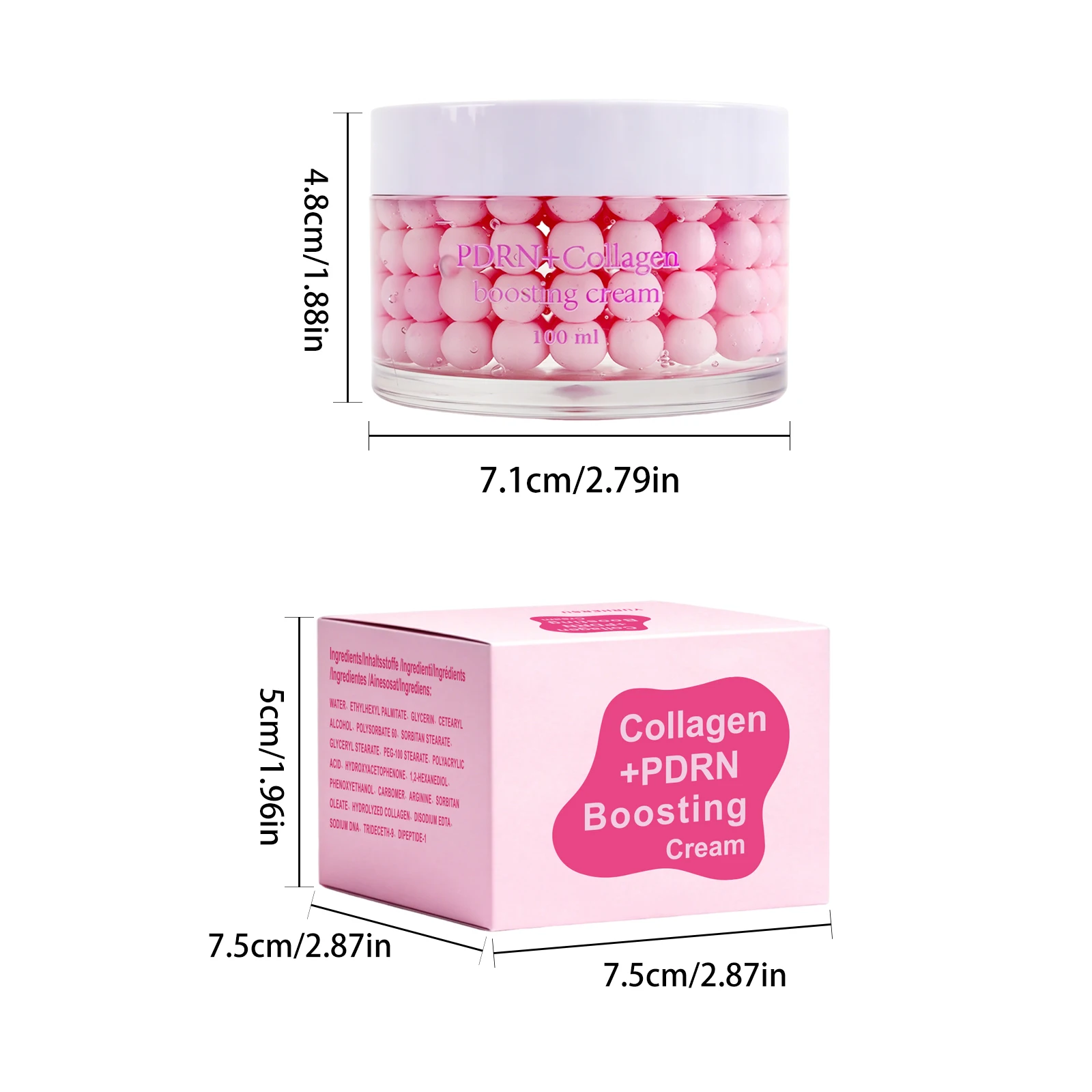 100ml Collagen PDRN Boost Cream Hydrating Nourish Firm Anti-Aging Repair Dull Dry Skin Facial Moisturizer Face Care