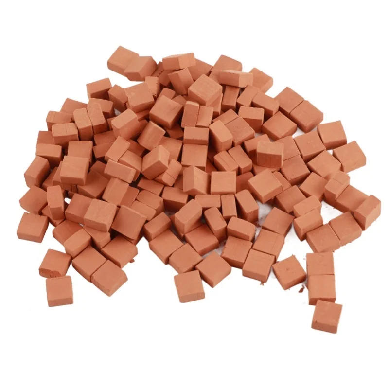 

100PCS 1:16 Miniature Simulation Brick DIY Fairy Garden Dollhouse Decor Mini Red Wall Brick Stone