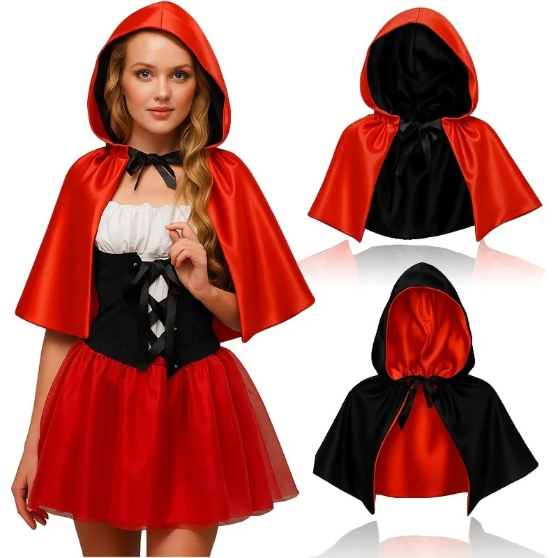 زي أداء المسرح التأثيري للهالوين مع غطاء محرك السيارة awl أحمر صغير أحمر ركوب هود ملابس خارجية جديدة Sle ملابس نسائية عرقية