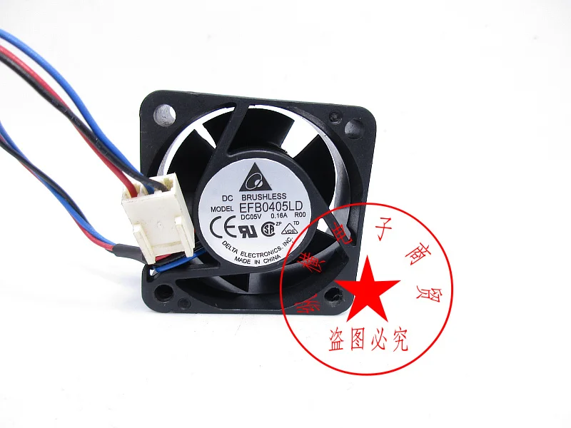 

Delta Electronics EFB0405LD R00 DC 5V 0.16A 40x40x20mm 3-Wire Server Cooling Fan