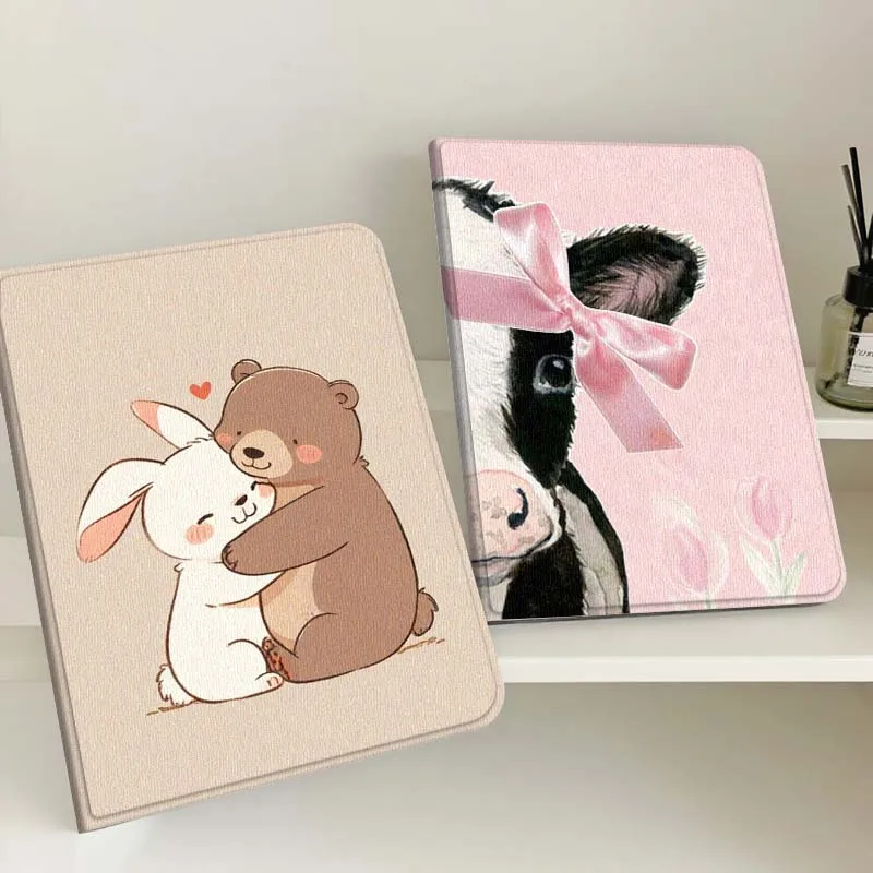 

Чехол для планшета с изображением мультяшного медведя и кролика, подарочный, для Samsung Tab Galaxy S6 S11 A A7 A8 A9 A11 10.1 10.4 10.5 Plus Lite