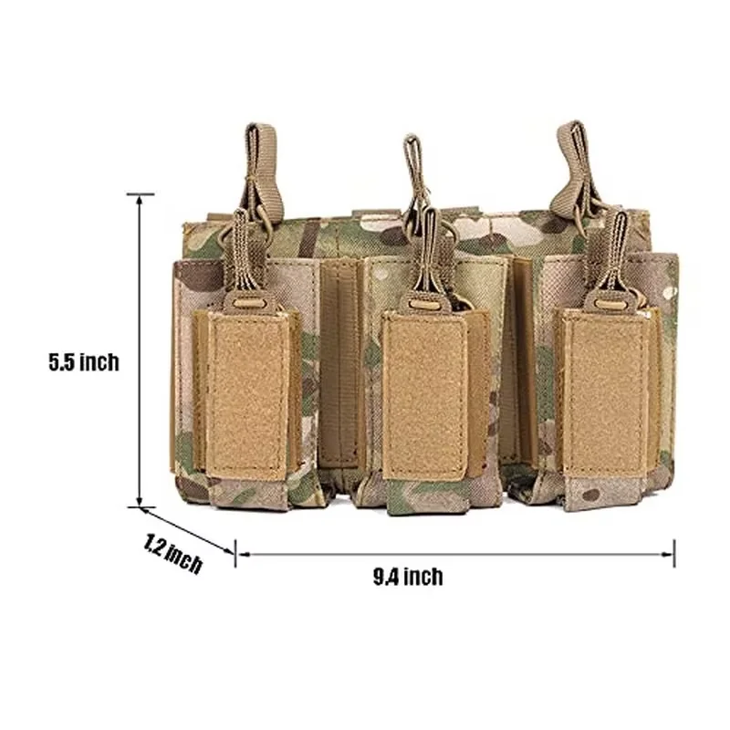 

Тактический подсумок Molle Open Top Triple Magazine Pouch для магазинов AK AR M4 5.56 7.62 9 мм, для страйкбола