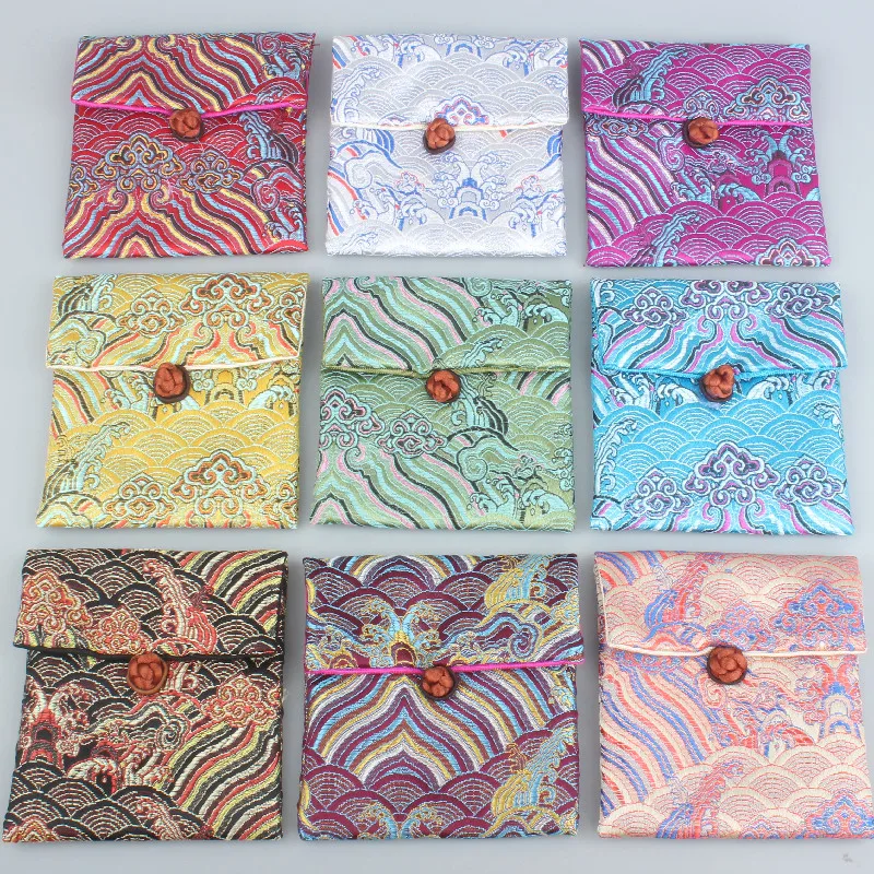 

10pcs Chinese style Bracelets Storage Boxes Silk Brocade Jewelry Pouches Small Gift Packaging Bags Ladies Coin Purse