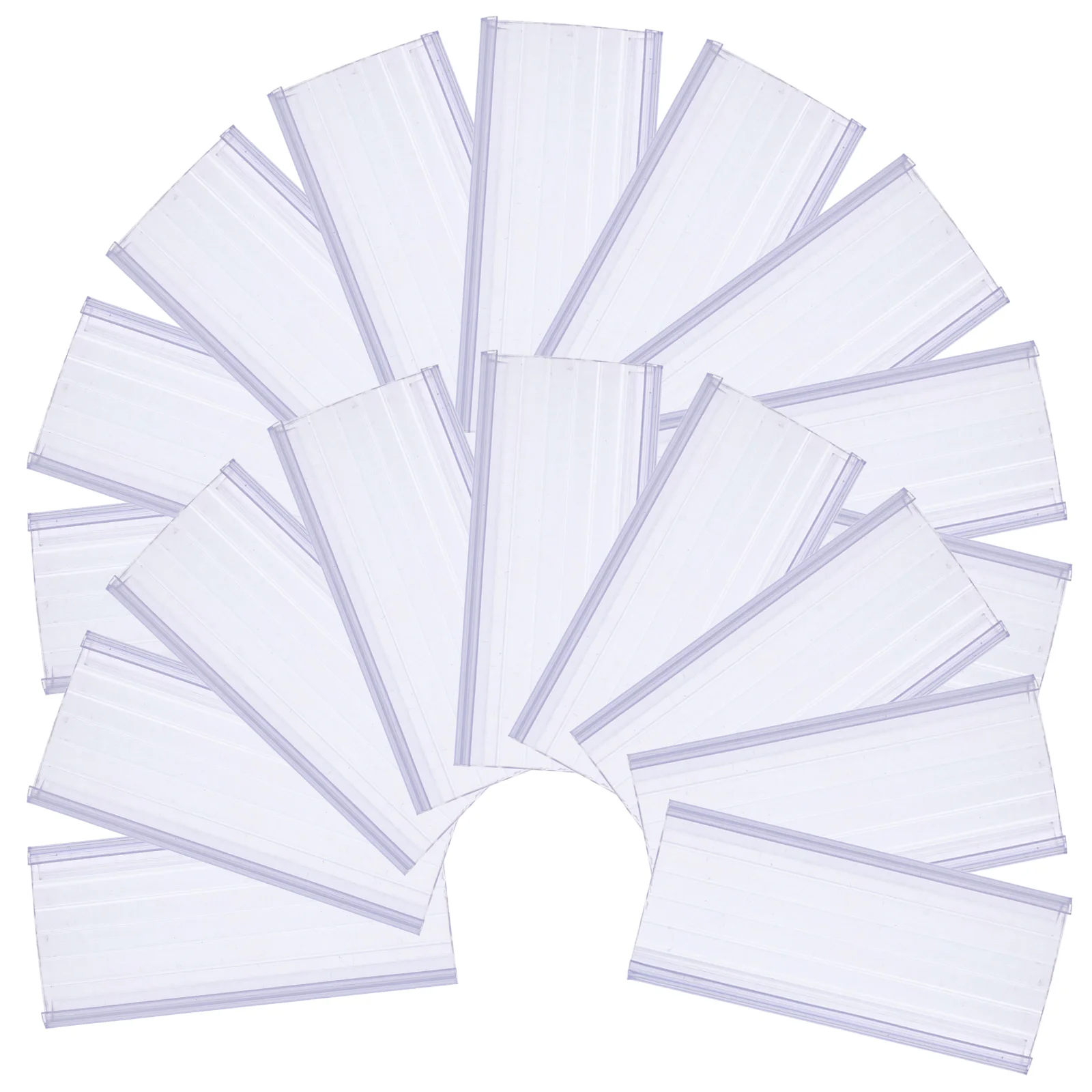 

30pcs Plastic Label Holders Transparent Removable Clear Shelf Clips Wire Shelving Storage Bins Pantry Bookshelf Sturdy