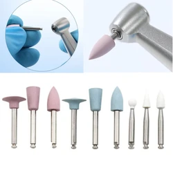 9Pcs Dental Composite Polishing Kit Silicone Rubber Grinding Heads White Stone Polishing Burs RA Shank 2.35mm Dentistry Polisher