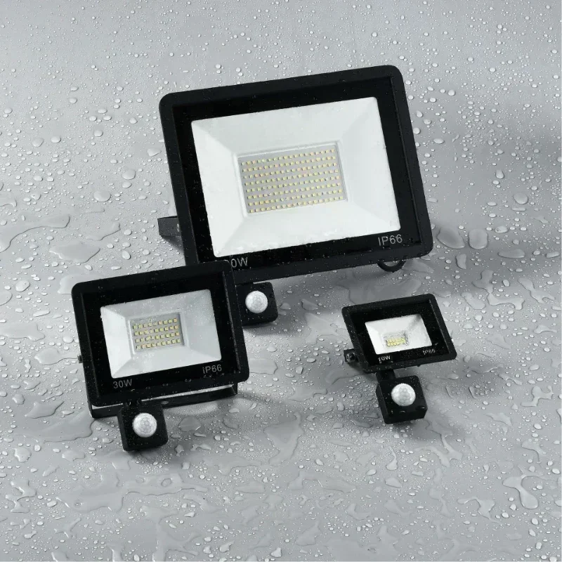 Reflector LED con Sensor de movimiento, lámpara de 50W, 30W, 10W, CA 220V, impermeable IP65, foco Exterior