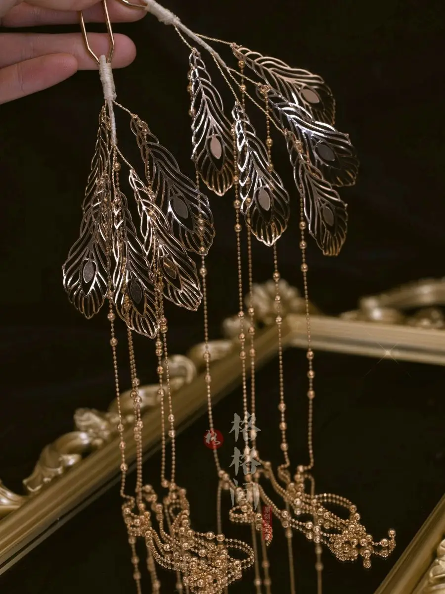 Golden Long Tassel Hairpin For Women Beautiful Princess Hanfu Hair Accessories Ancient Headwear Retro Cosplay Fancy Hair Ornamen