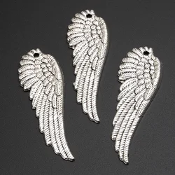 15pcs Silver Color 51x17mm Wing Charms Angel Wings Pendant Fit DIY Handmade Metal Alloy Jewelry Making Finding Supplies