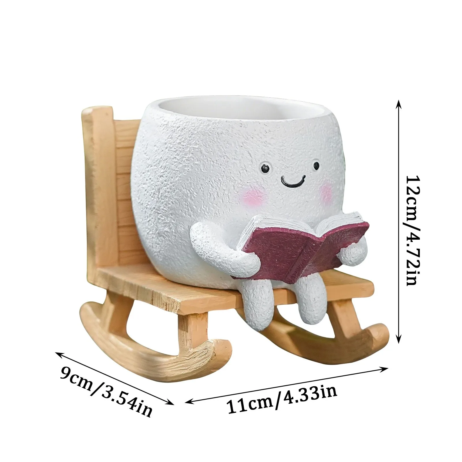 New Creative Tabletop Rocking Chair Flowerpot Decorations Fun Cute Chair Smile Face Vase Outdoor Garden and Courtyard Decoration