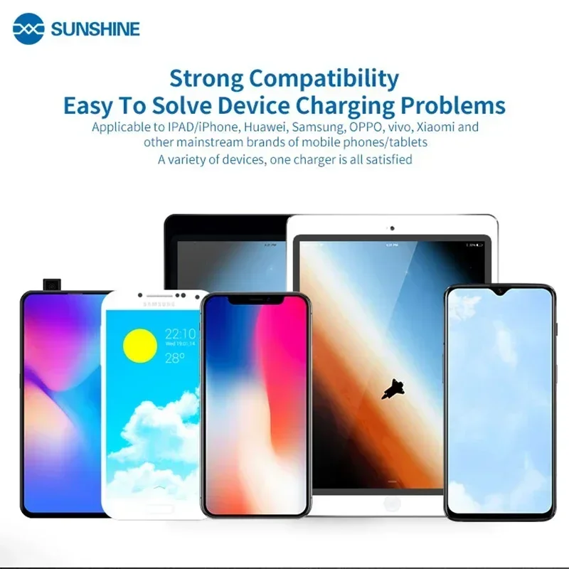 SS-304Q 6 Poort Lcd Usb Lader 2.4a Snel Opladen Ondersteuning Intelligentie Qc 3.0 Compatibiliteit Voor Ipad/Iphone Huawei Xiaomi Vivo