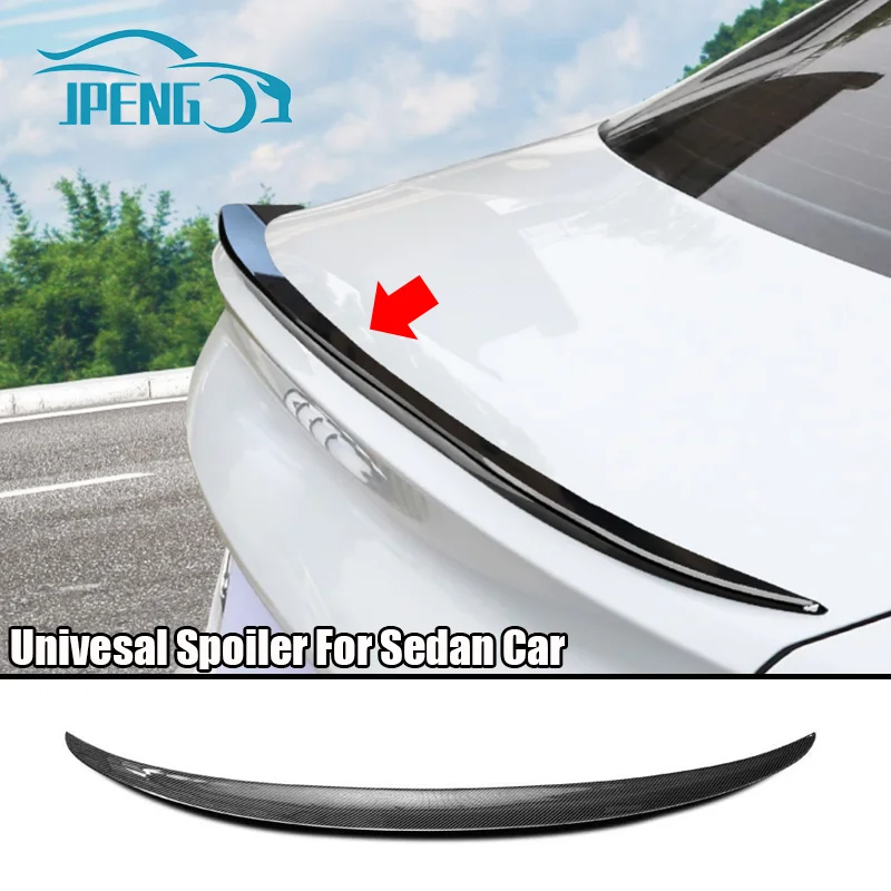 121cm Length Universal Spoiler Lip Sedan Rear Wing For W204 W211 BMW E92 E60 E90 G20 F30 Audi A3 A4 Peugeot 508