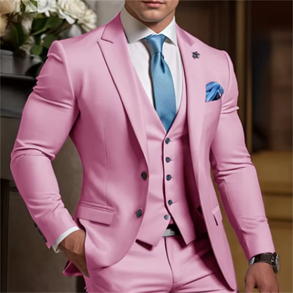 

Formal Men's Suit 3 Piece Suit Wedding Tuxedo Groom Custom Outfit Party Elegant Suit for Best Man XS-6XL