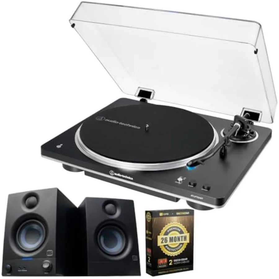 

Полностью автоматический беспроводной проигрыватель с ременным приводом AT-LP70XBT, черный/серебристый, комплект с активными студийными мониторами PreSonus Eris 3.5