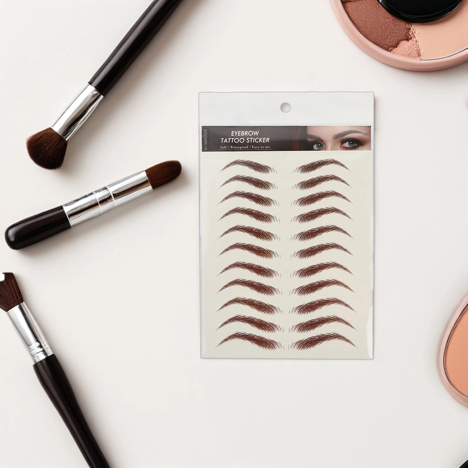 

9 Sheets Waterproof Eyebrow Stickers 6D Hair-Like Eyebrow Transfer for Light Brows Effortless Daily Makeup Long-Lasting