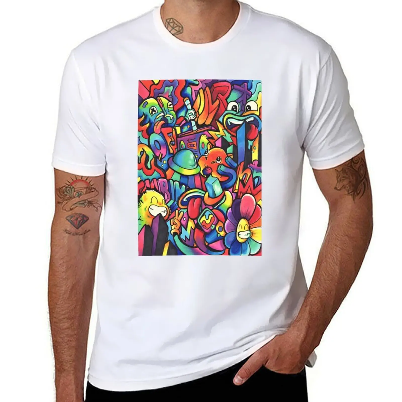 

G A L A C T I C // Copic Marker Doodle T-Shirt t shirts for man pack white t shirts for man cotton soft T-Shirt