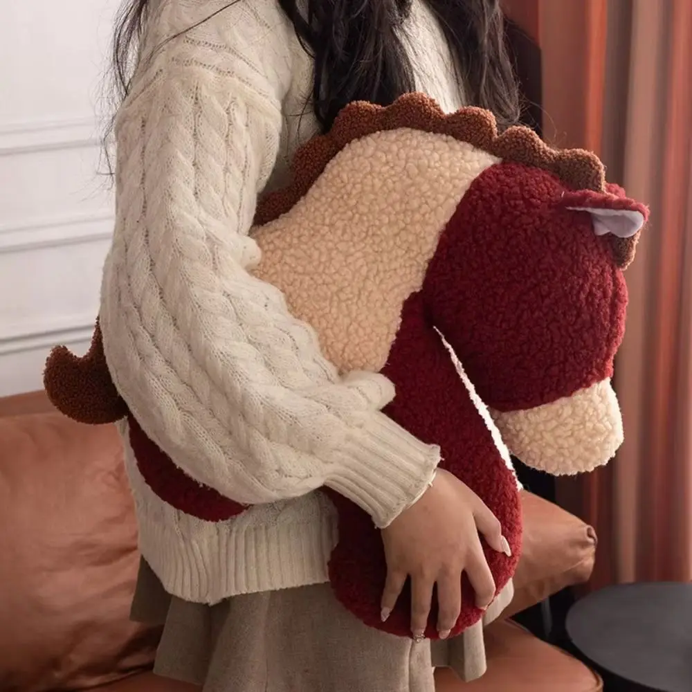 

Soothing Machine Washable Pony Pillow Material Cozy Soft Cute Pillow Red Color Non-Slip Bottom Funny Gift Idea Office Use