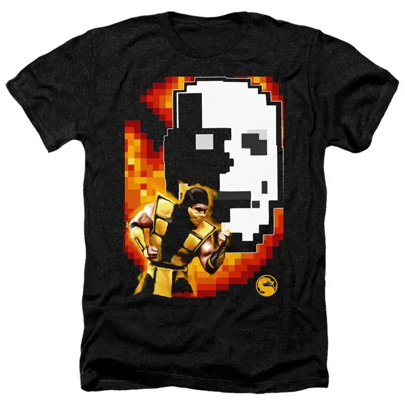 Mortal Kombat Klassic Heather T Shirt Scorpion Black