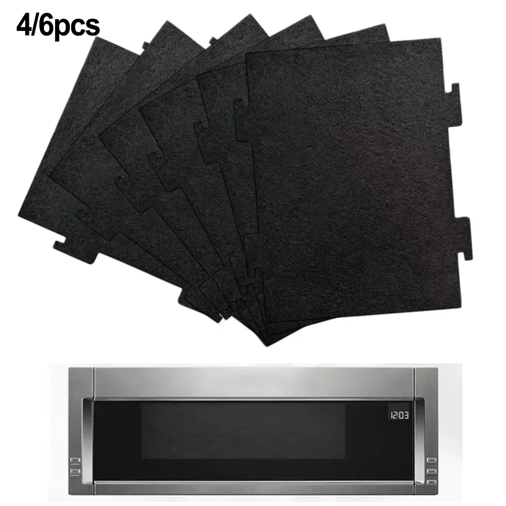 4pcs/6pcs Activated Charcoal Filters For Low-Profile KMLS311HBL Microwave Oven W11282981Range Hood Parts