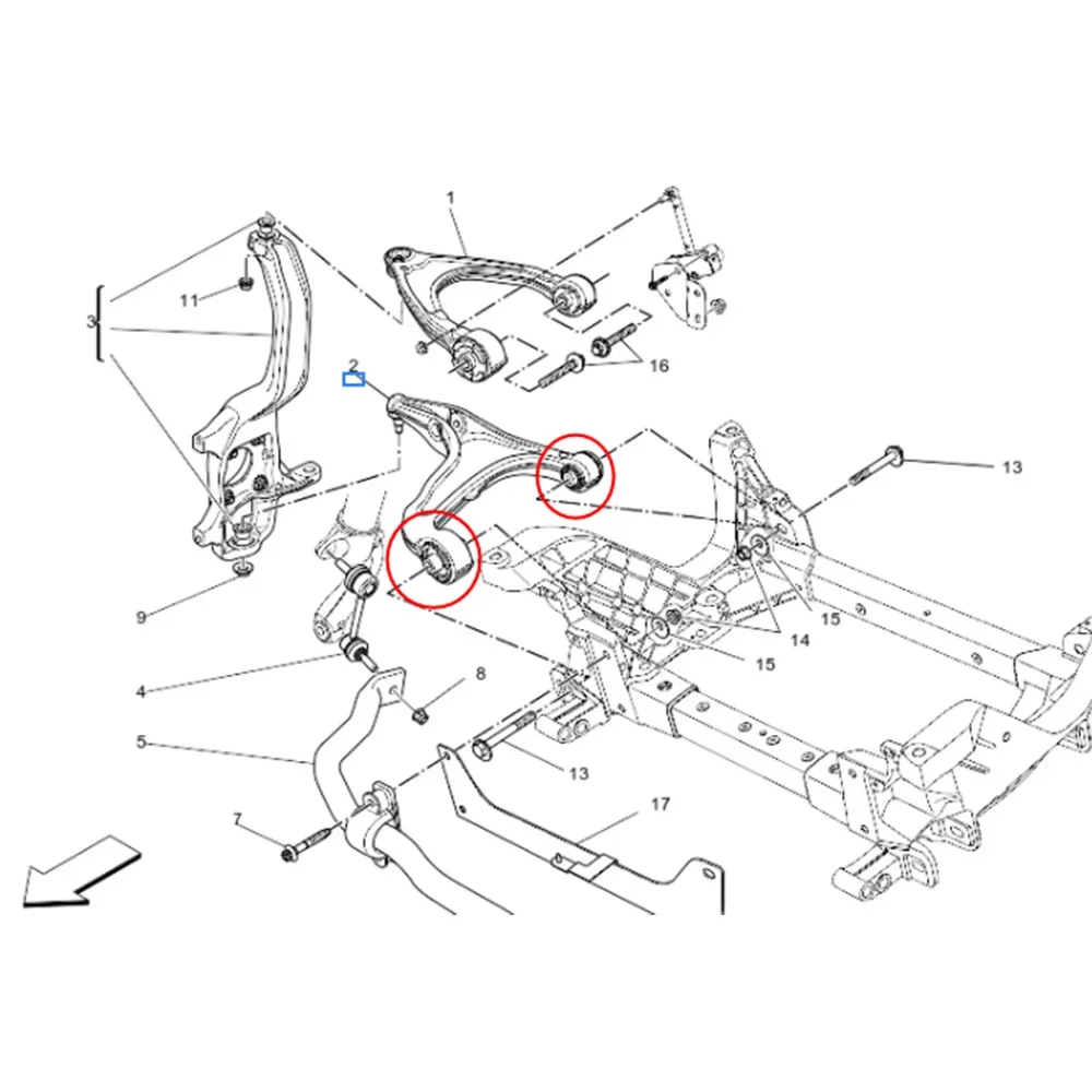 Suitable for Maserati Levante front lower control arm bushing