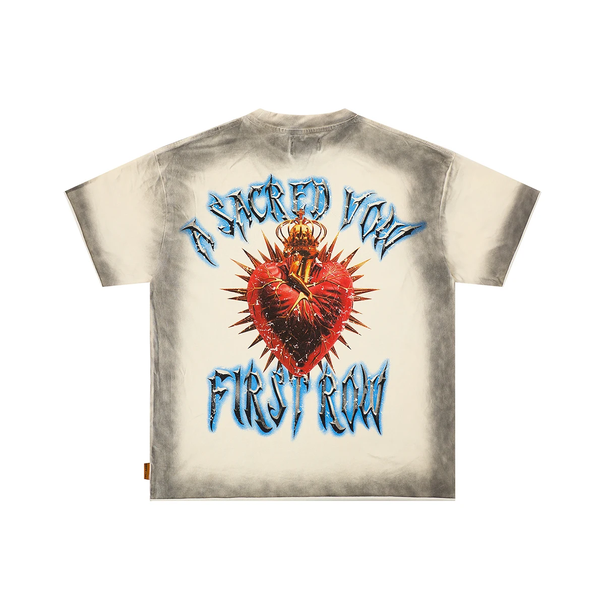 A Sacred Vow Angel Diamond Short Sleeve Tee for Men Streetwear Washed Vintage Loose Cotton Rhineston Tshirts Oversized
