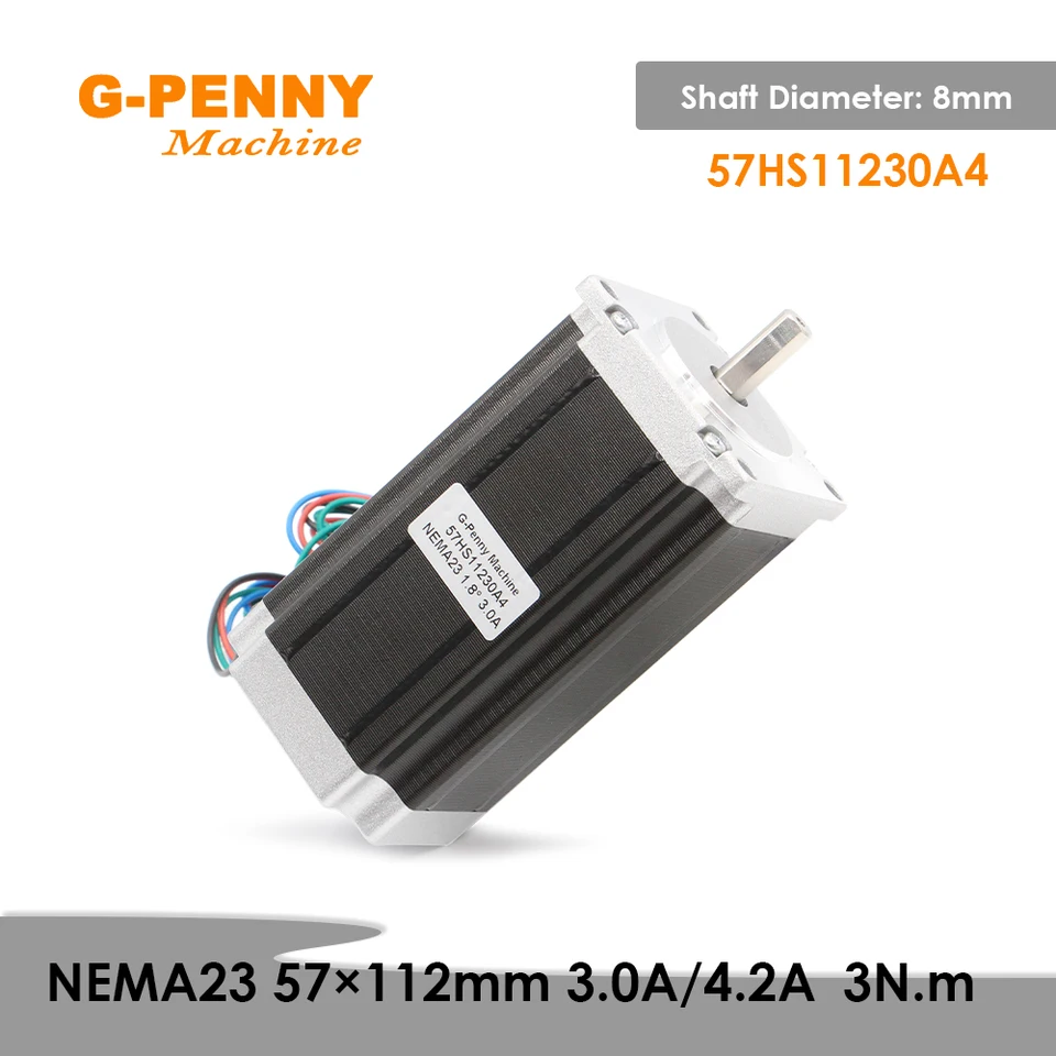 Produktbild von NEMA 23 Schrittmotor Doppelwelle 57x56 Mm – 3A, 1,26 Nm, 180 Oz-in Für CNC & 3D-Drucker