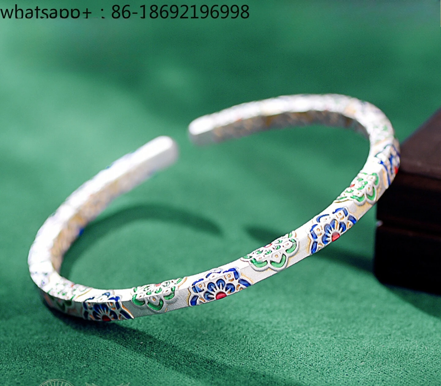 Centennial Square Foot Silver 999 Years Old An Enamel Bracelet Women's Solid National Style Sterling Silver Bracelet