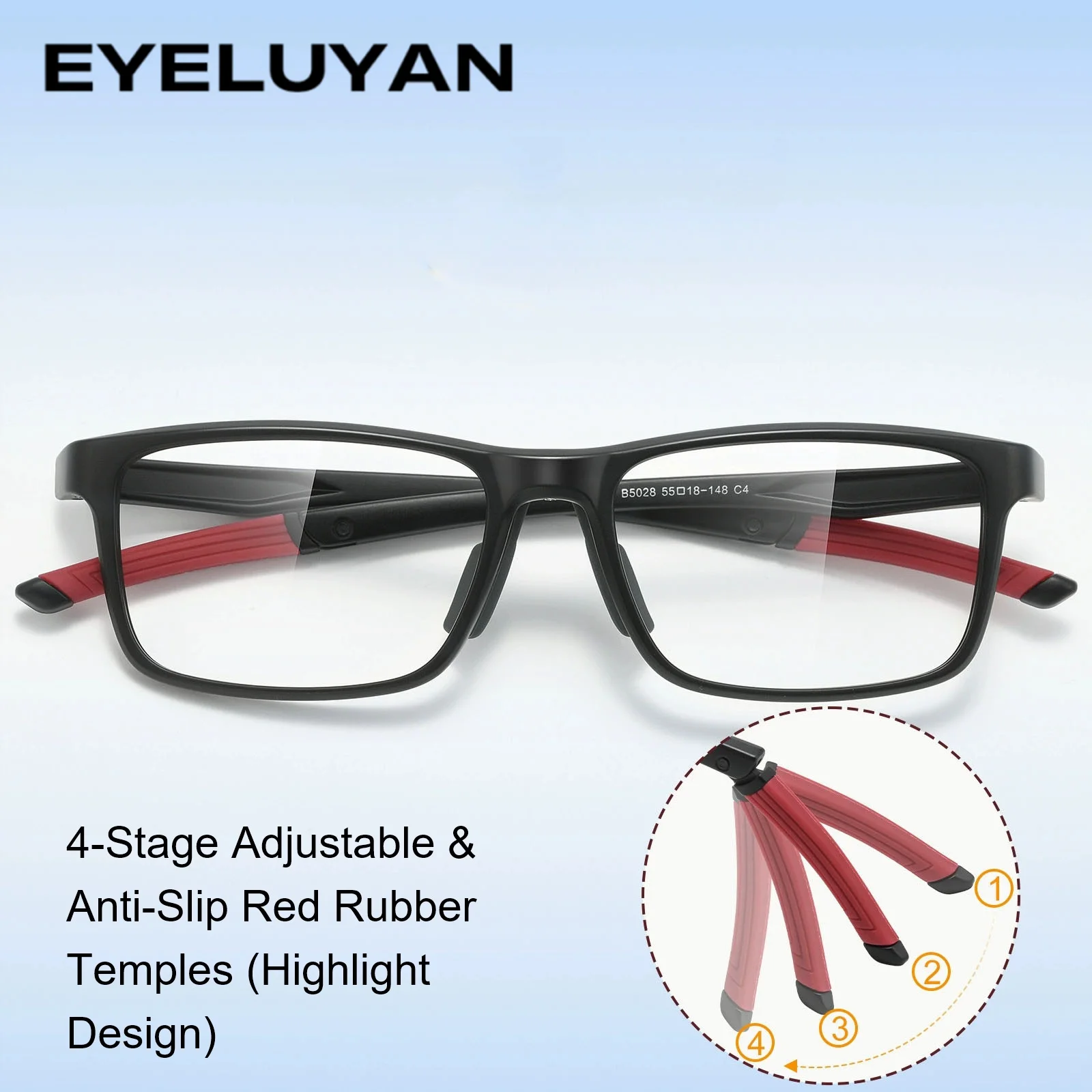 Lightweight Lightweight Flexible Sports Eyeglasses Frame, Anti-Slip Rubber Temple Optical Glasses Men Outdoor Sport Reading Myopia Glasses - Aliexpress Deal