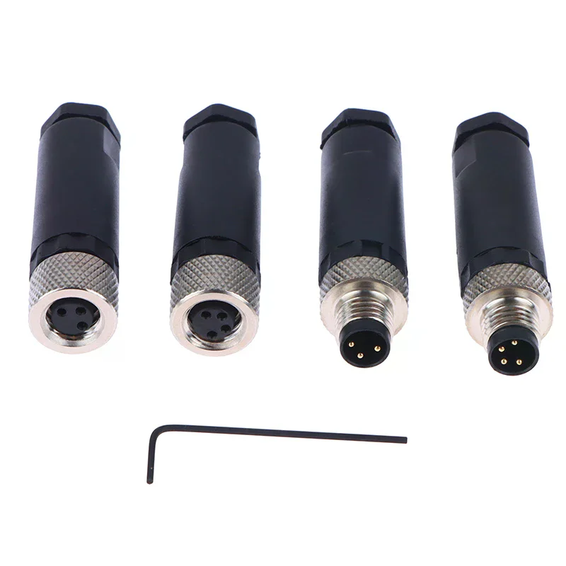 Premium M8 Waterproof Sensor Connector Set 3/4 Pin Socket with Male And Female Plugs Screw Threaded Coupling for Sensor Devices