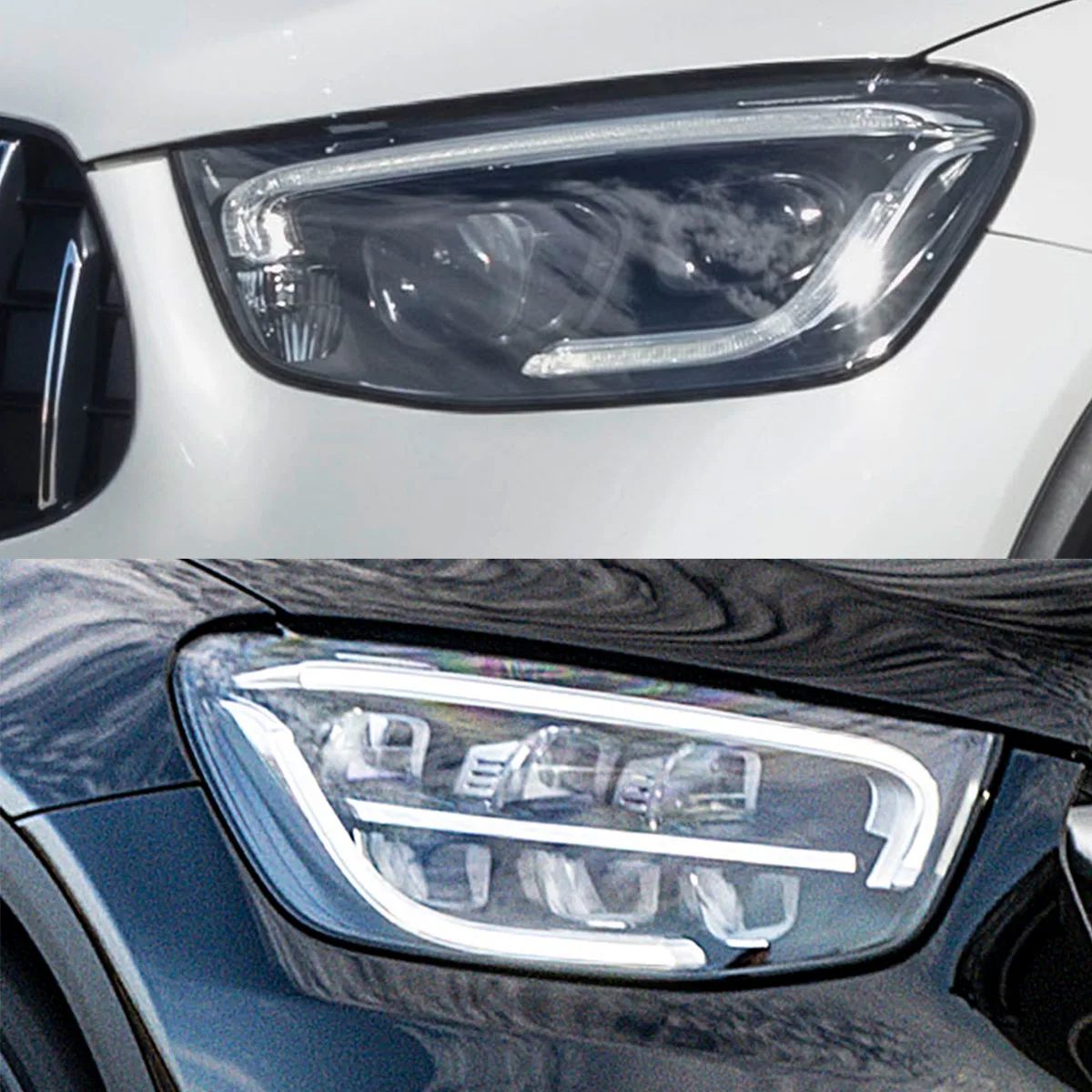 

For Mercedes Benz GLC GLC300 GLC43 AMG W253 X253 C253 2019-2022 Pair Headlight Lens Shade Car Lamps Lampshade
