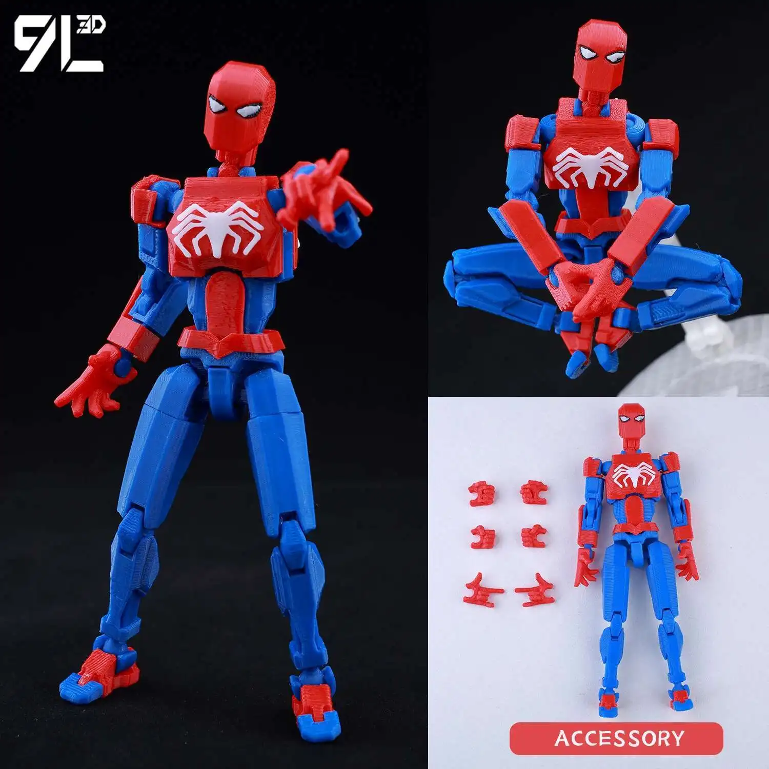 9L3D プリントヴェノムスパイダーマン Lucky13 Dummy13 アクション