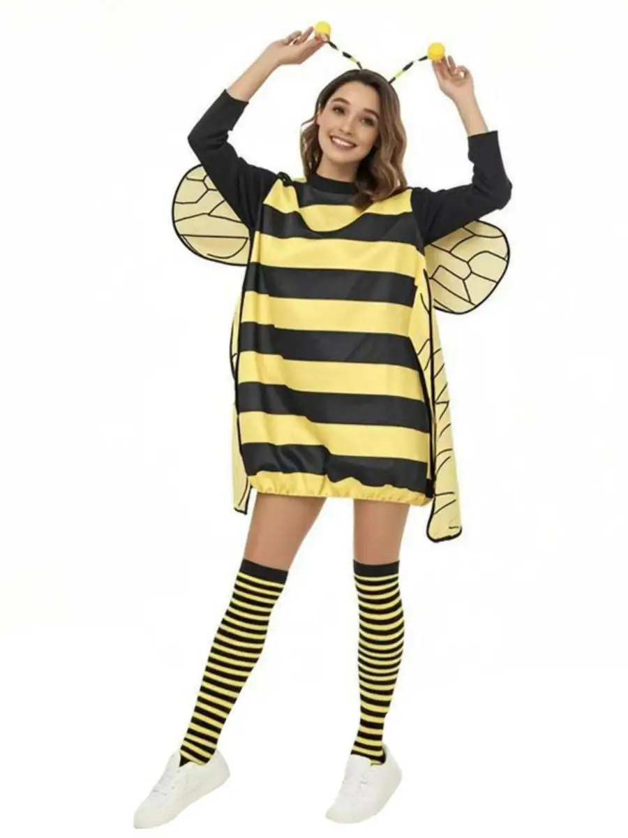 ชุดคอสเพลย์ผึ้งสำหรับผู้ใหญ่ ชุดแฟนซีงานเทศกาล ชุดแสดง วัสดุโพลีเอสเตอร์ สไตล์จีนดั้งเดิม