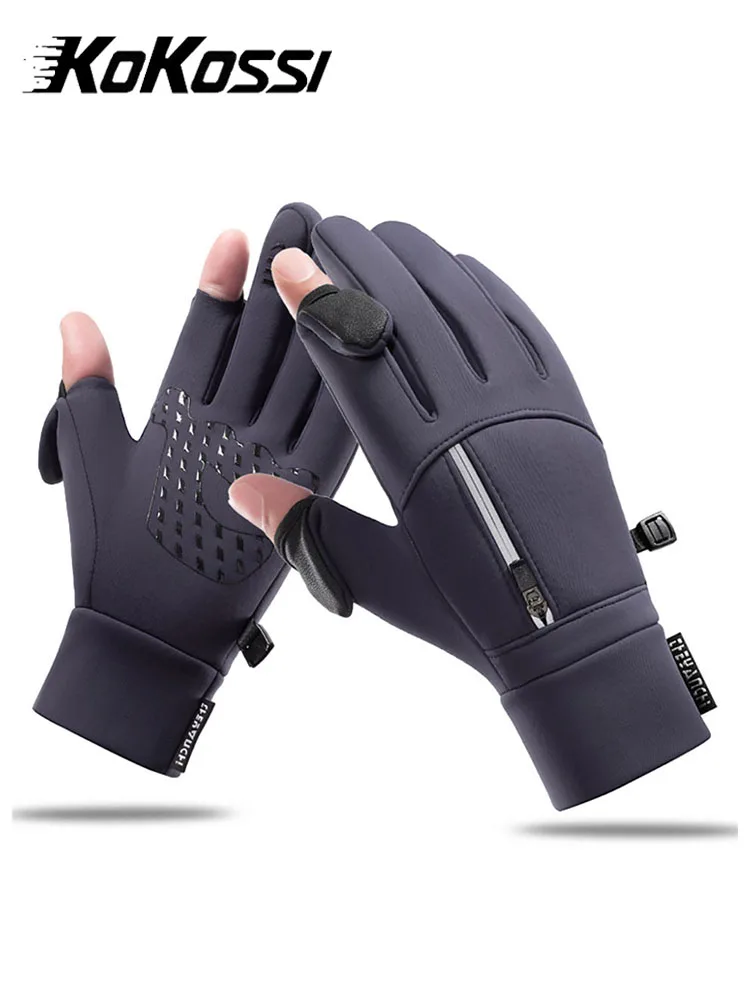 AliExpress KoKossi Flip Open Two Finger Gloves Winter Windproof Waterproof Thermal Touch Screen Gloves Driving Cycling Fishing Gloves