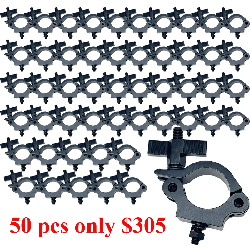

50 pcs only $305 TUV Certificate Tube44-53MM1.73-2.09inLoad250kg Quick Release Aluminum Stage Light Clamp Truss Clamp Hook
