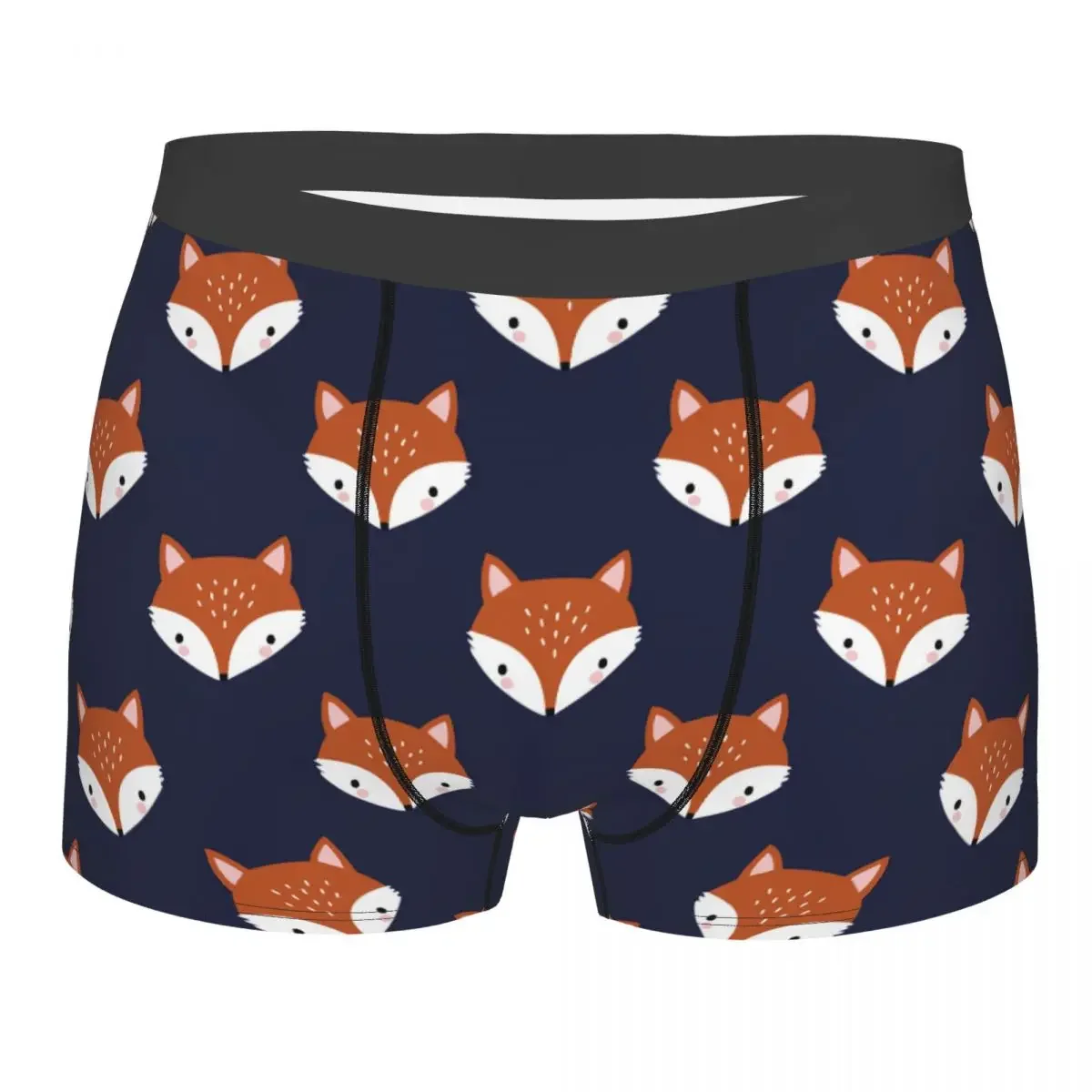 Novelty Boxer Kawaii Fox Pattern Shorts Panties Briefs Men's Underwear Animal Soft Underpants for Homme Plus Size